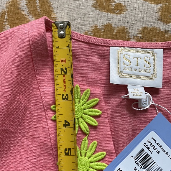 🎉NWT Sail to Sable Coral 🪸 Linen Dress - Embroidered Details 👗 - Picture 12 of 13